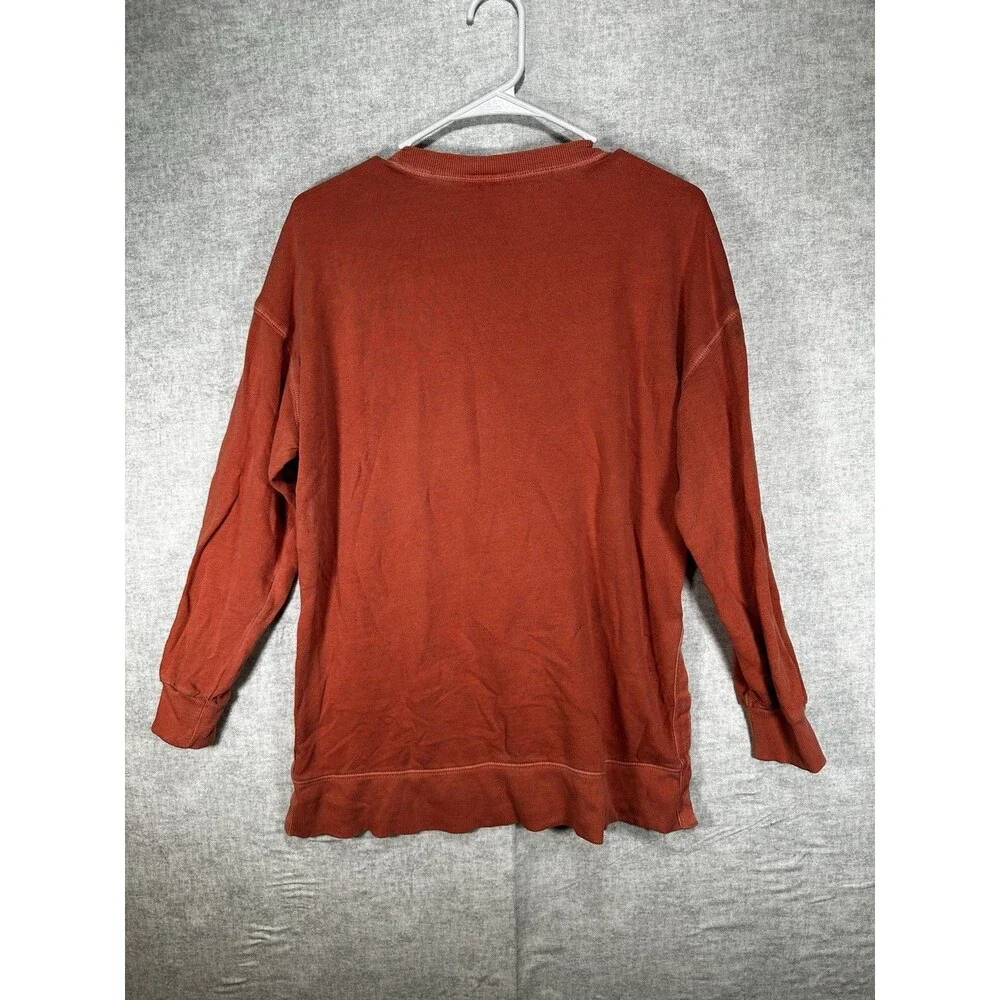 Old Navy French Terry Positive Vibes Loungewear Sweatshirt Orange Salmon Size XS - Picture 4 of 6
